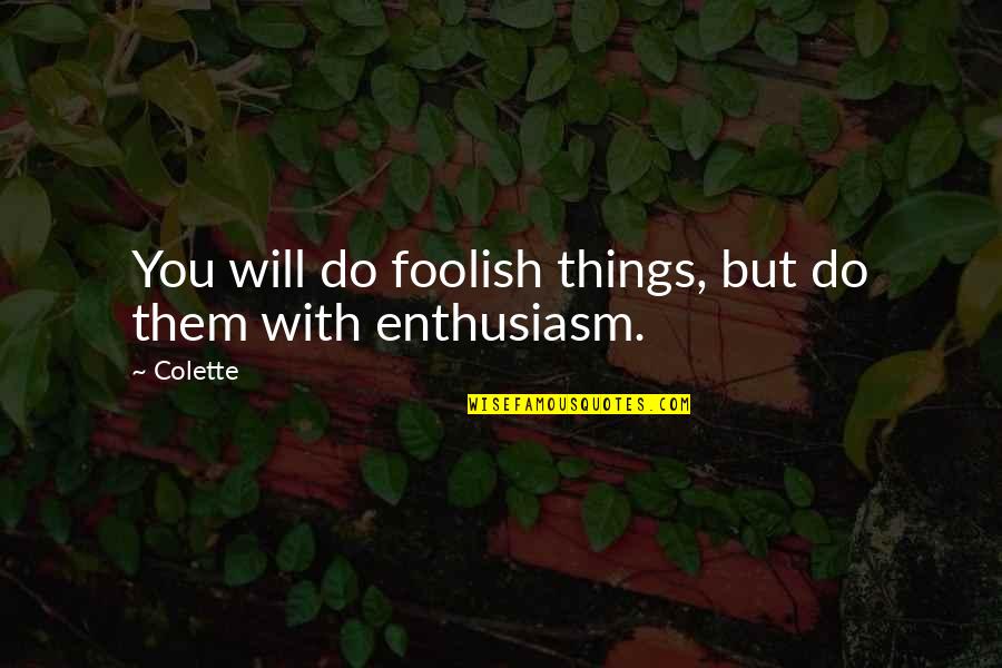 Superiore Appliances Quotes By Colette: You will do foolish things, but do them