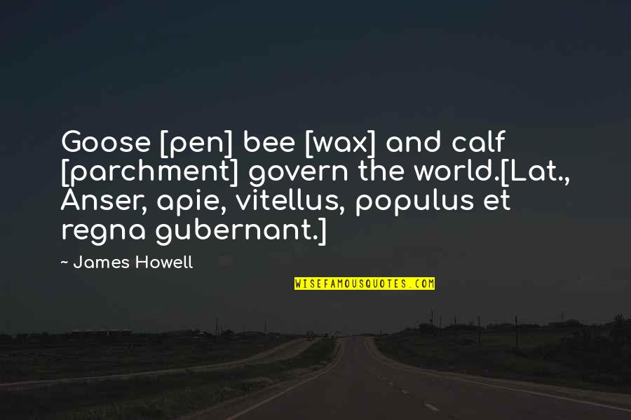 Supernatural Power Of God Quotes By James Howell: Goose [pen] bee [wax] and calf [parchment] govern