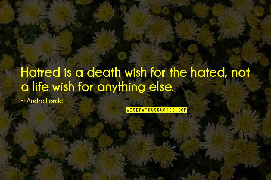 Supersedure Cells Quotes By Audre Lorde: Hatred is a death wish for the hated,