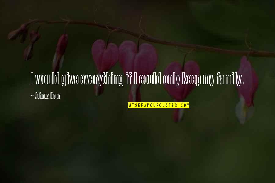 Superweeds And Superbugs Quotes By Johnny Depp: I would give everything if I could only