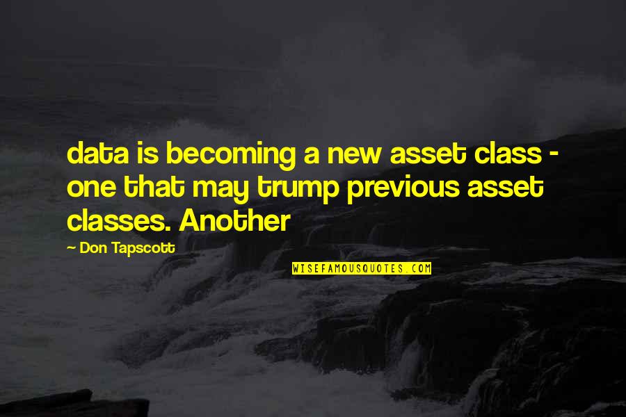 Supinely Quotes By Don Tapscott: data is becoming a new asset class -