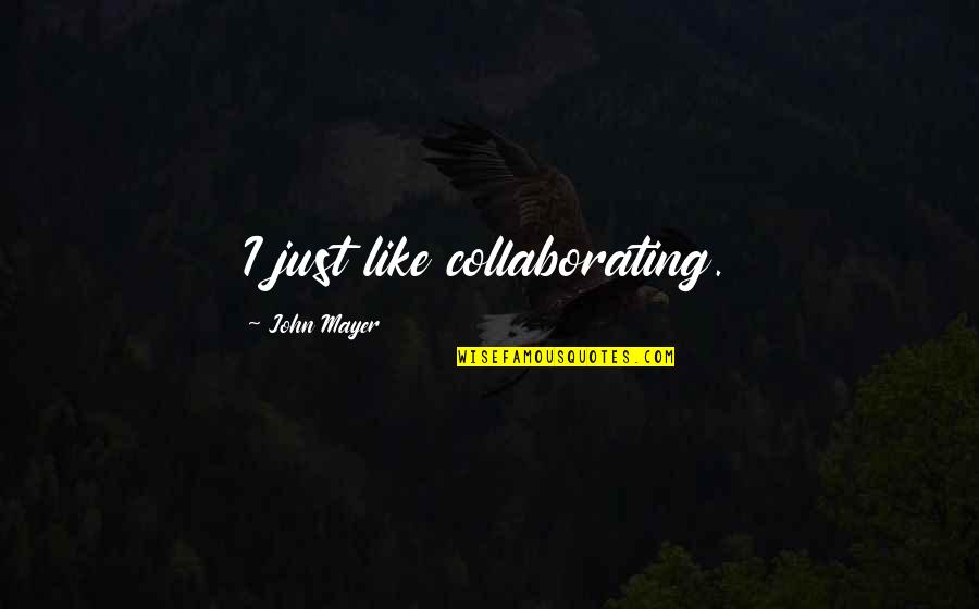 Suplico Significado Quotes By John Mayer: I just like collaborating.