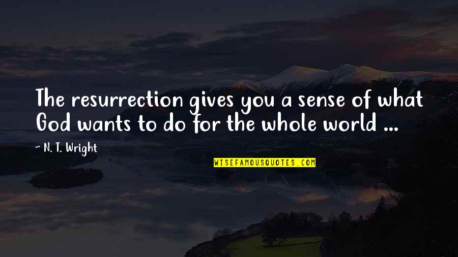 Suportando Uns Quotes By N. T. Wright: The resurrection gives you a sense of what