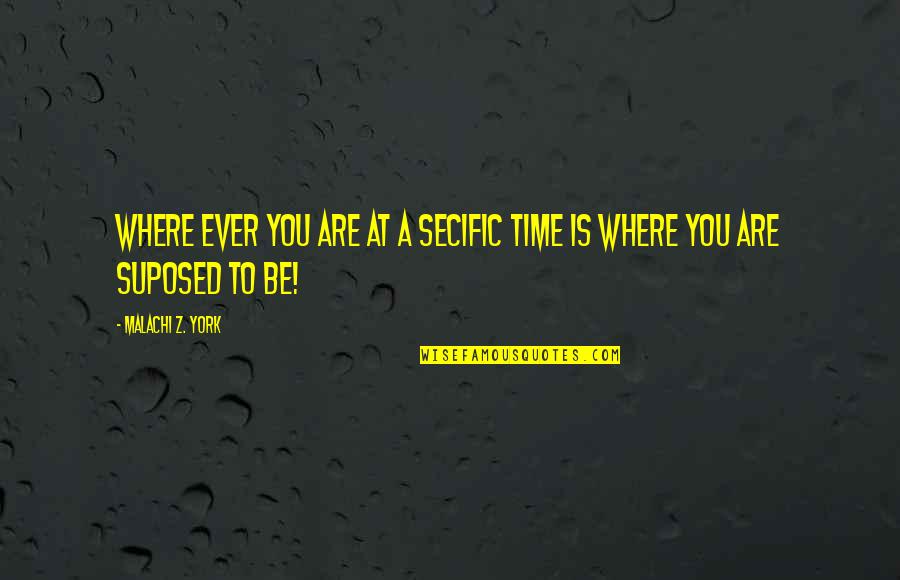 Suposed Quotes By Malachi Z. York: Where ever you are at a secific time