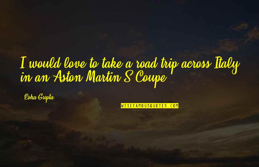 Suppes Motors Quotes By Esha Gupta: I would love to take a road trip