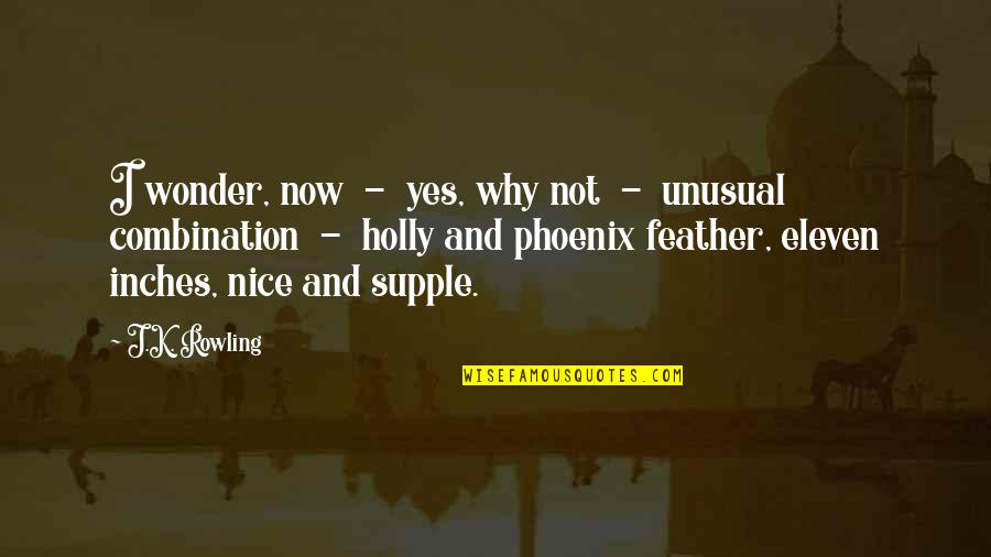 Supple Quotes By J.K. Rowling: I wonder, now - yes, why not -