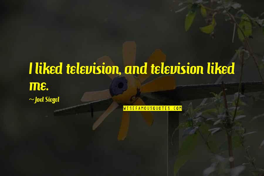 Supplementary Motor Quotes By Joel Siegel: I liked television, and television liked me.