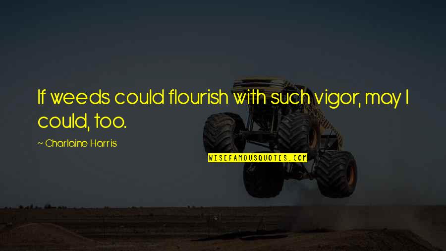 Suppleness Quotes By Charlaine Harris: If weeds could flourish with such vigor, may Suppleness Quotes By Charlaine Harris: If weeds could flourish with such vigor, may