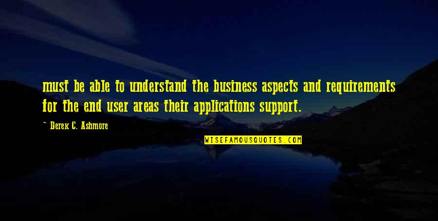 Support Each Other Business Quotes By Derek C. Ashmore: must be able to understand the business aspects Support Each Other Business Quotes By Derek C. Ashmore: must be able to understand the business aspects