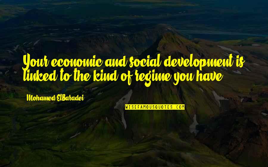 Support For Success Quotes By Mohamed ElBaradei: Your economic and social development is linked to