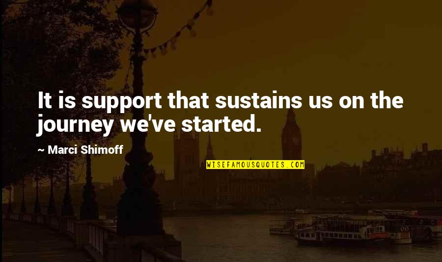 Support Quotes By Marci Shimoff: It is support that sustains us on the