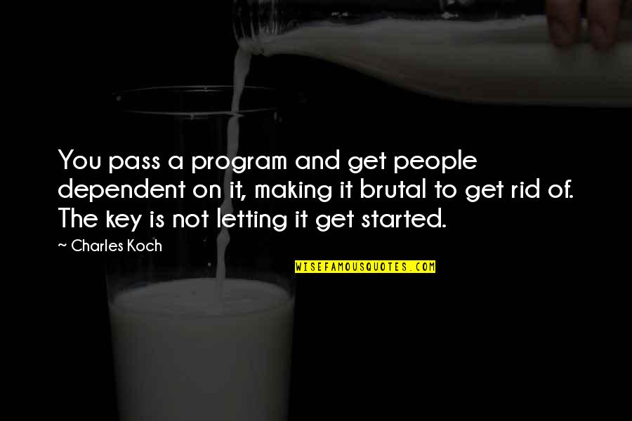 Supporting Boyfriends Quotes By Charles Koch: You pass a program and get people dependent