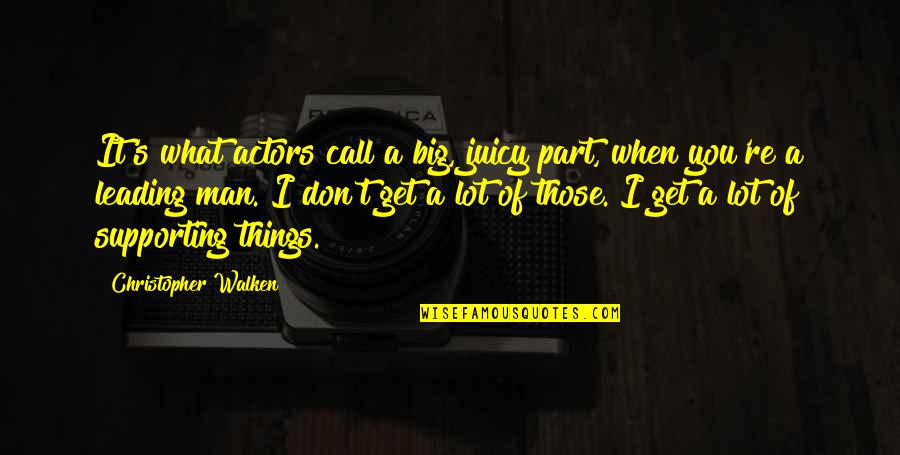 Supporting Each Other Quotes By Christopher Walken: It's what actors call a big, juicy part,