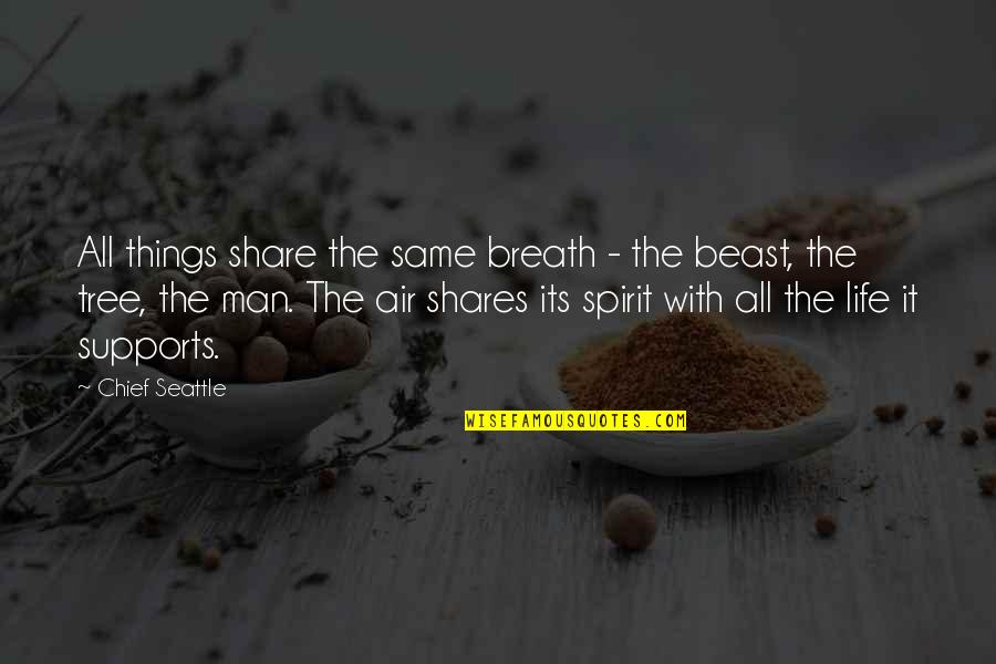 Supports Quotes By Chief Seattle: All things share the same breath - the