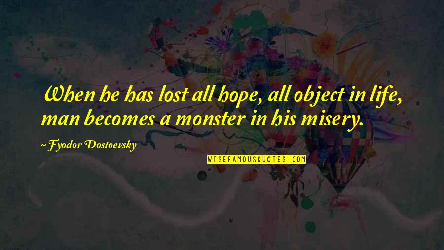 Suppositions Quotes By Fyodor Dostoevsky: When he has lost all hope, all object