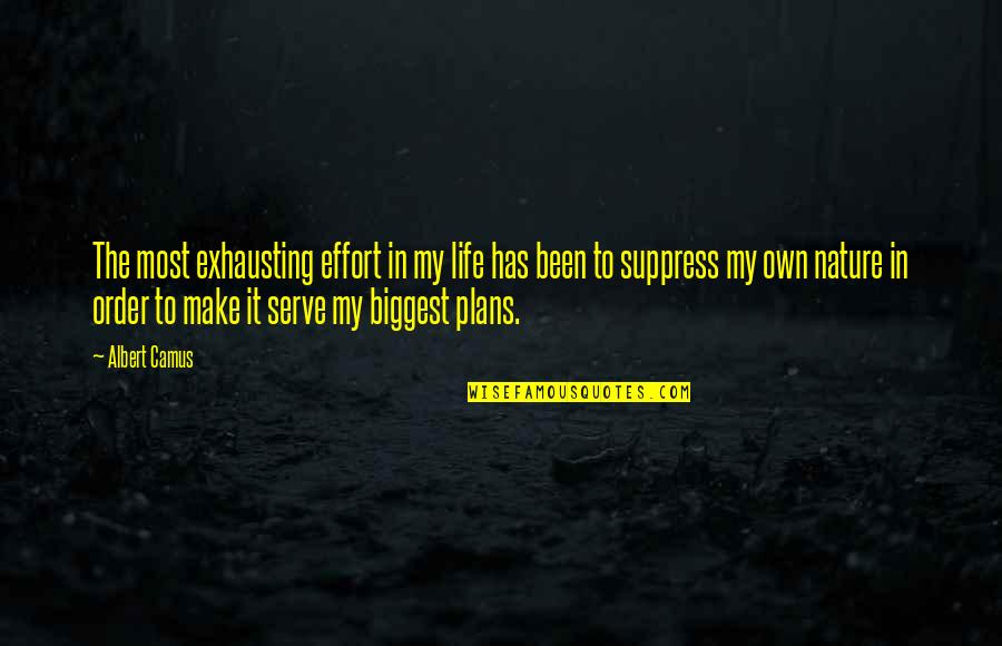 Suppress Quotes By Albert Camus: The most exhausting effort in my life has