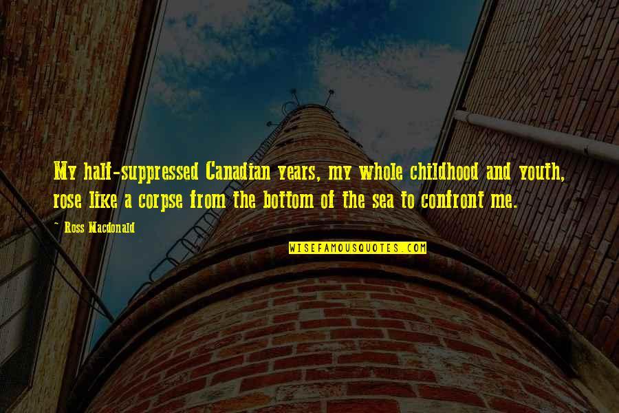 Suppressed Quotes By Ross Macdonald: My half-suppressed Canadian years, my whole childhood and