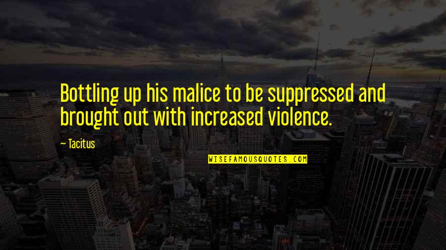Suppressed Quotes By Tacitus: Bottling up his malice to be suppressed and