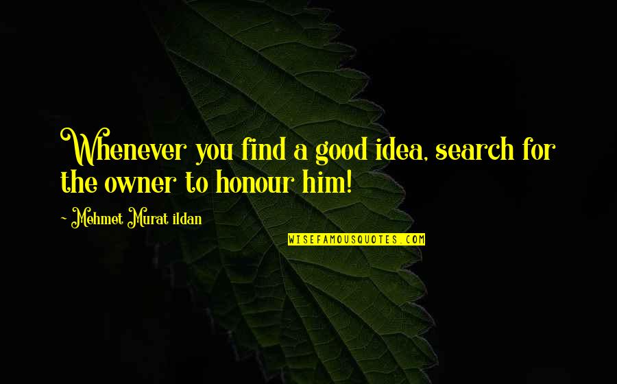 Suprabhatham Quotes By Mehmet Murat Ildan: Whenever you find a good idea, search for