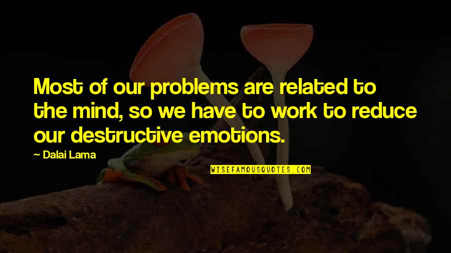 Supremes Reflections Quotes By Dalai Lama: Most of our problems are related to the Supremes Reflections Quotes By Dalai Lama: Most of our problems are related to the