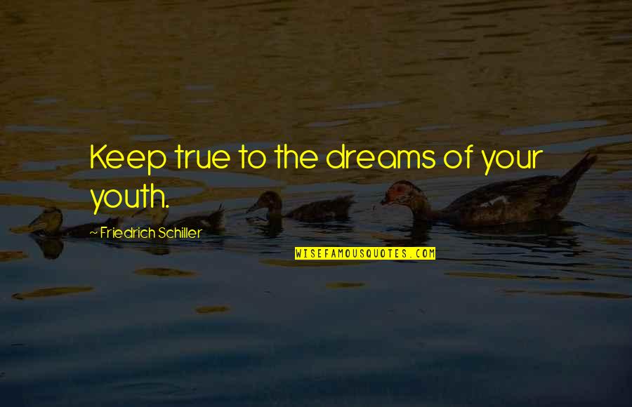 Suprotstavljanje Quotes By Friedrich Schiller: Keep true to the dreams of your youth. Suprotstavljanje Quotes By Friedrich Schiller: Keep true to the dreams of your youth.