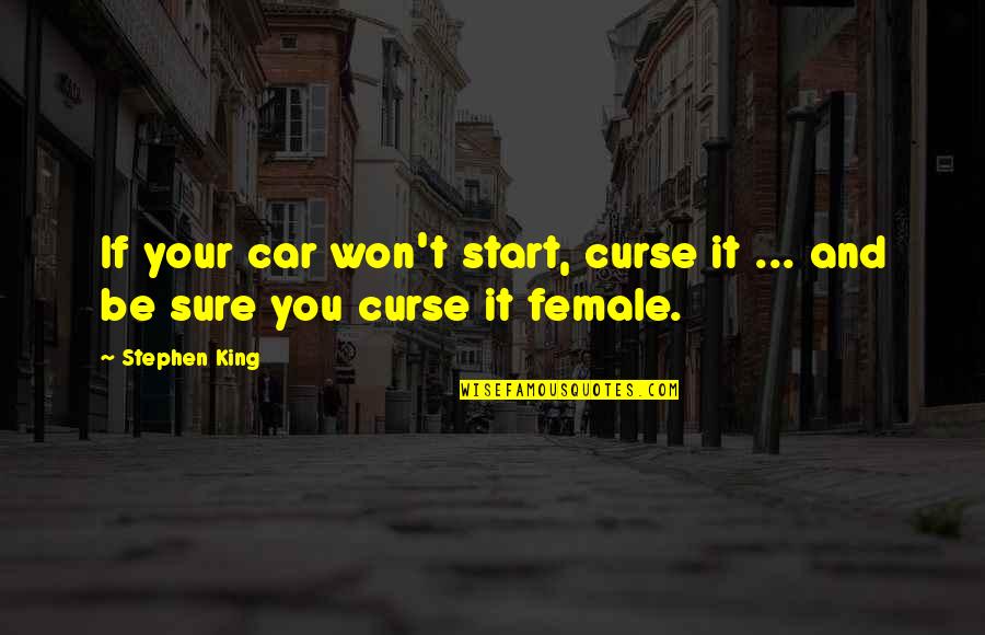 Sure Start Quotes By Stephen King: If your car won't start, curse it ...