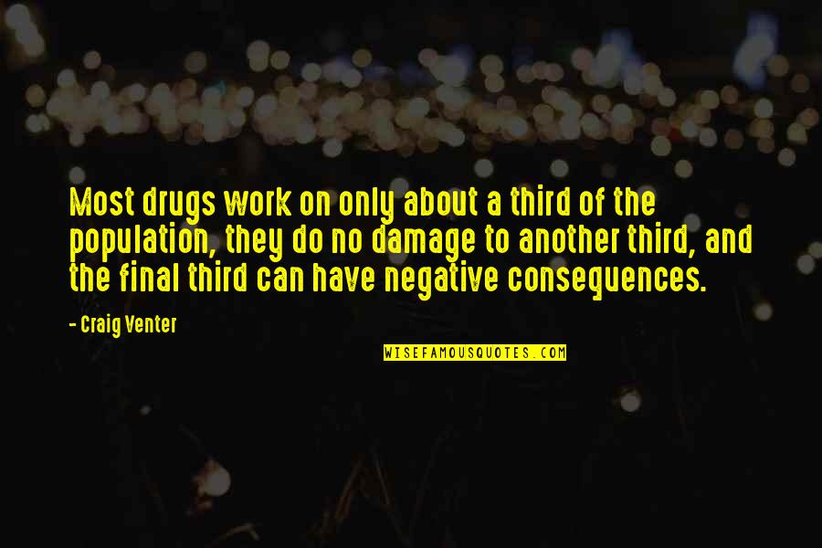 Suretyship And Guaranty Quotes By Craig Venter: Most drugs work on only about a third