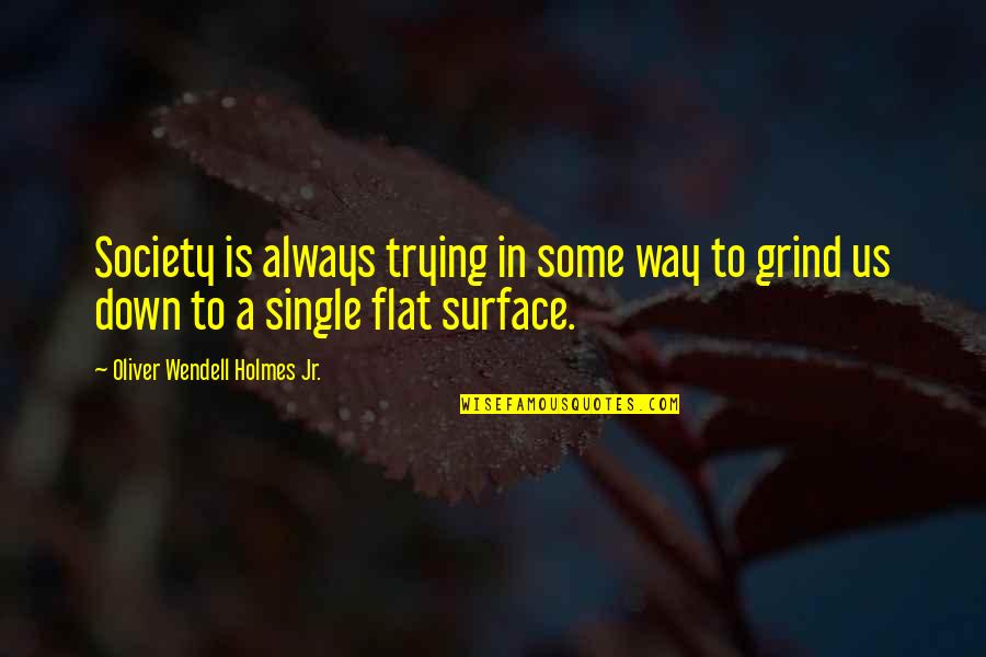 Surface Now Quotes By Oliver Wendell Holmes Jr.: Society is always trying in some way to