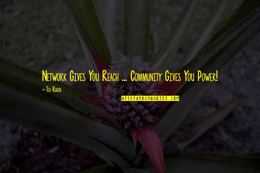 Surfers Quotes By Ted Rubin: Network Gives You Reach ... Community Gives You