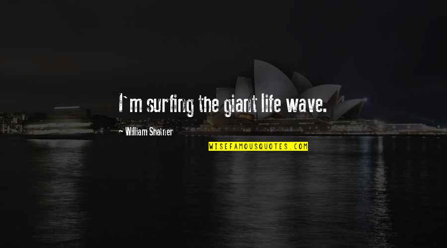 Surfing Quotes By William Shatner: I'm surfing the giant life wave.