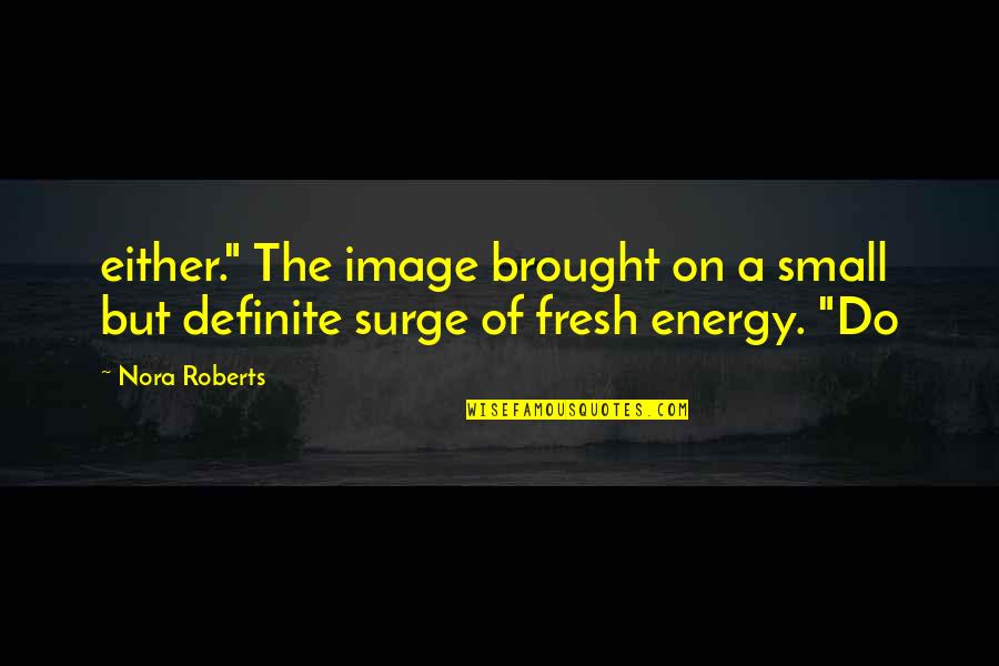 Surge Quotes By Nora Roberts: either." The image brought on a small but