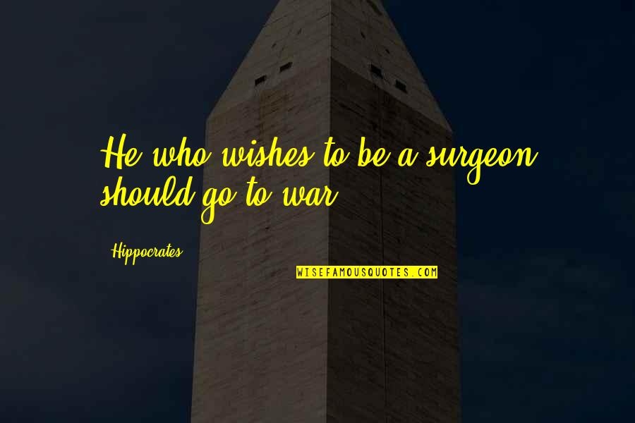 Surgeon Quotes By Hippocrates: He who wishes to be a surgeon should