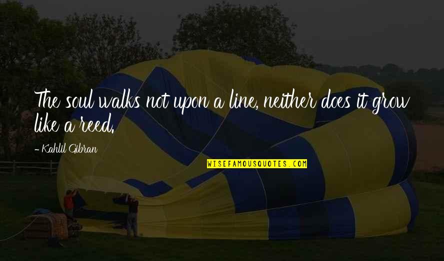 Surgically Quotes By Kahlil Gibran: The soul walks not upon a line, neither