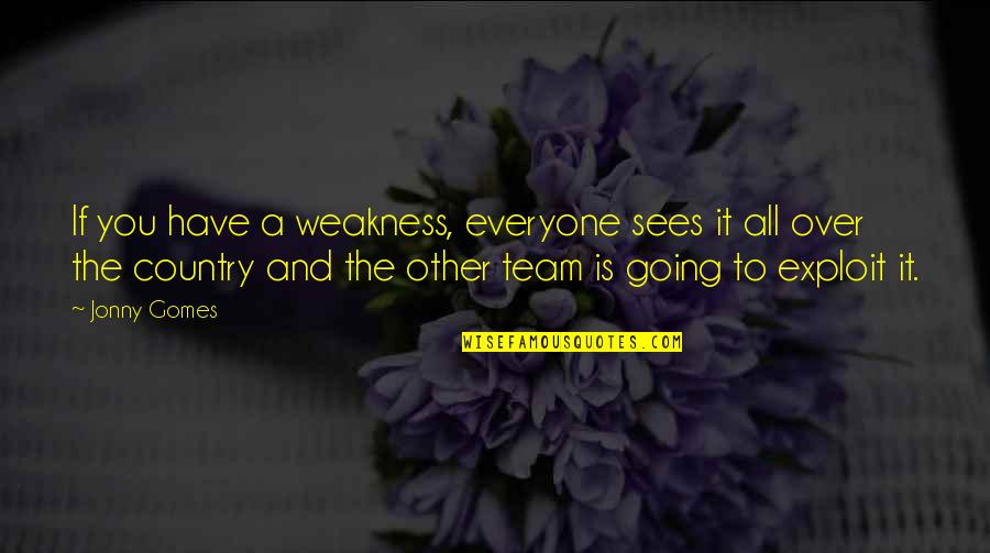 Suri Singh Quotes By Jonny Gomes: If you have a weakness, everyone sees it Suri Singh Quotes By Jonny Gomes: If you have a weakness, everyone sees it