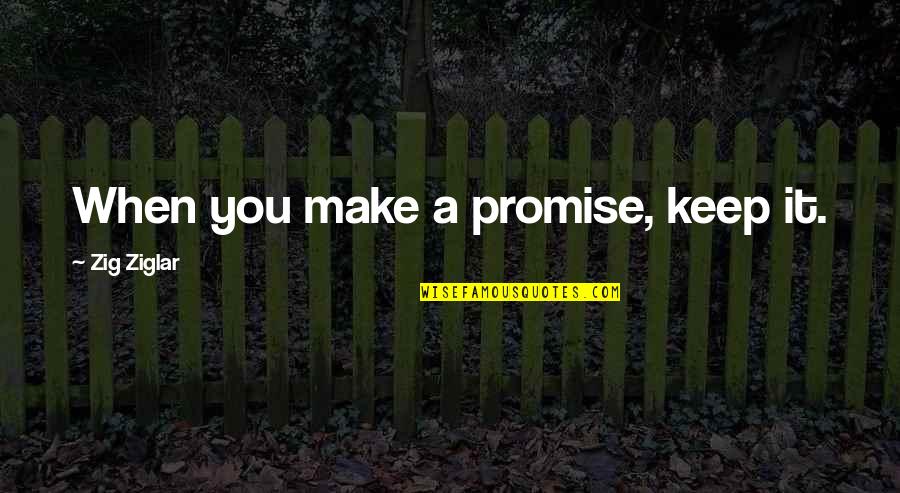 Suri Singh Quotes By Zig Ziglar: When you make a promise, keep it. Suri Singh Quotes By Zig Ziglar: When you make a promise, keep it.