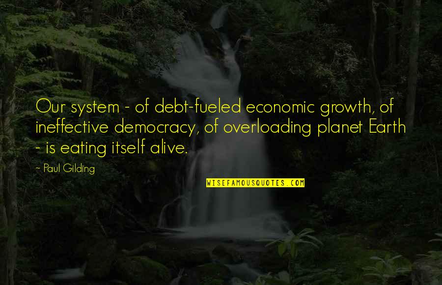 Suride 25 Quotes By Paul Gilding: Our system - of debt-fueled economic growth, of