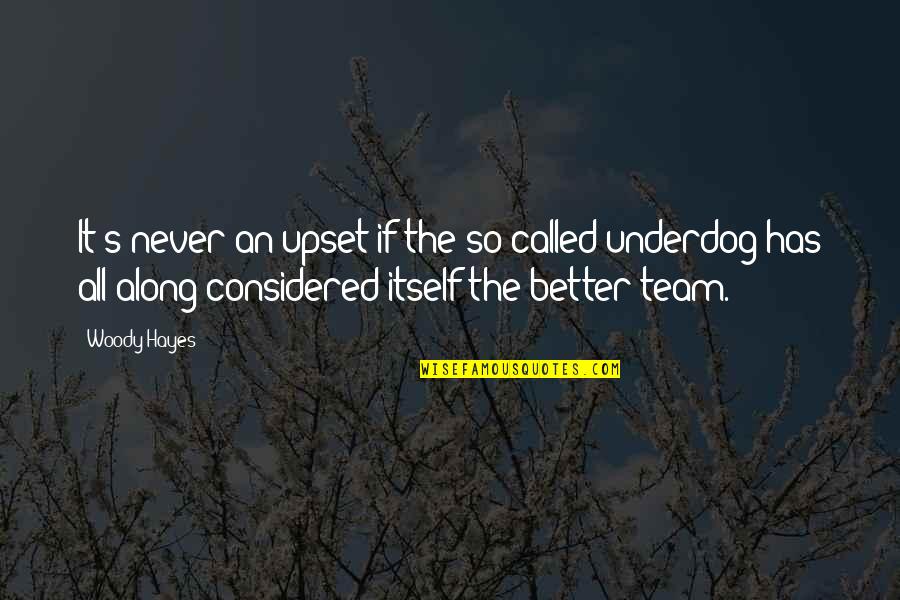 Surin Pitsuwan Quotes By Woody Hayes: It's never an upset if the so-called underdog