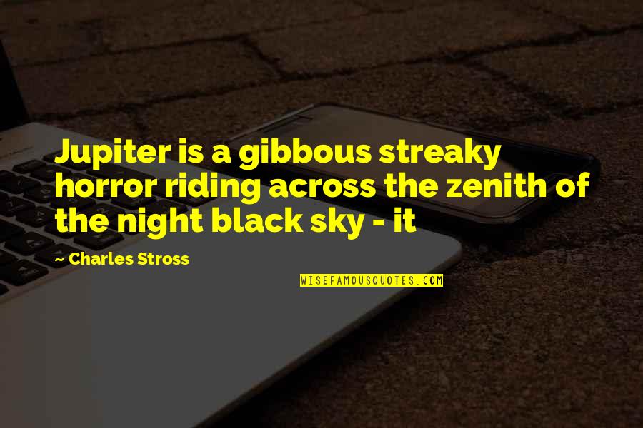 Surname Quotes By Charles Stross: Jupiter is a gibbous streaky horror riding across