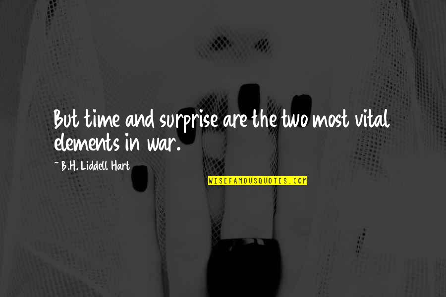 Surprise In War Quotes By B.H. Liddell Hart: But time and surprise are the two most Surprise In War Quotes By B.H. Liddell Hart: But time and surprise are the two most