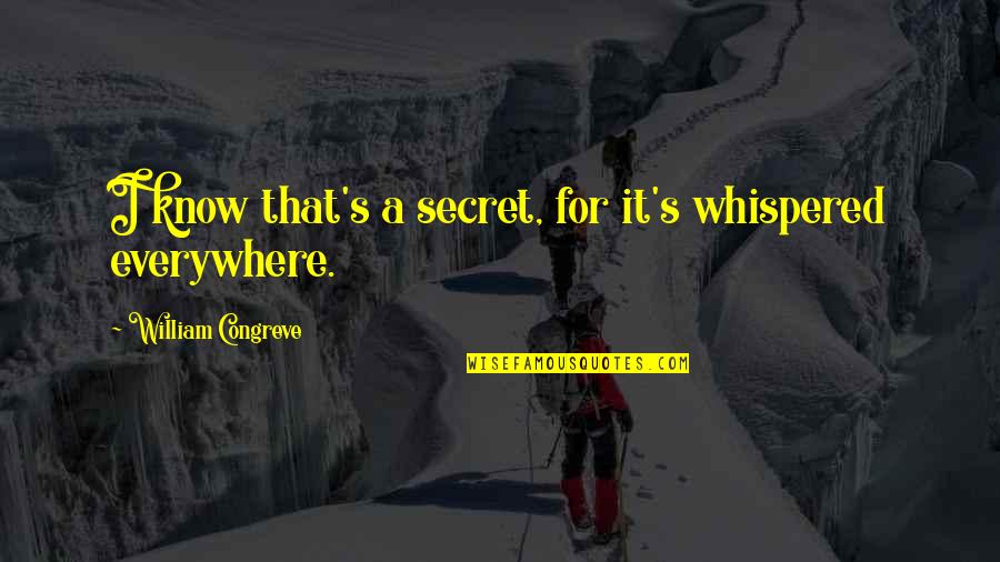 Surprise In War Quotes By William Congreve: I know that's a secret, for it's whispered Surprise In War Quotes By William Congreve: I know that's a secret, for it's whispered