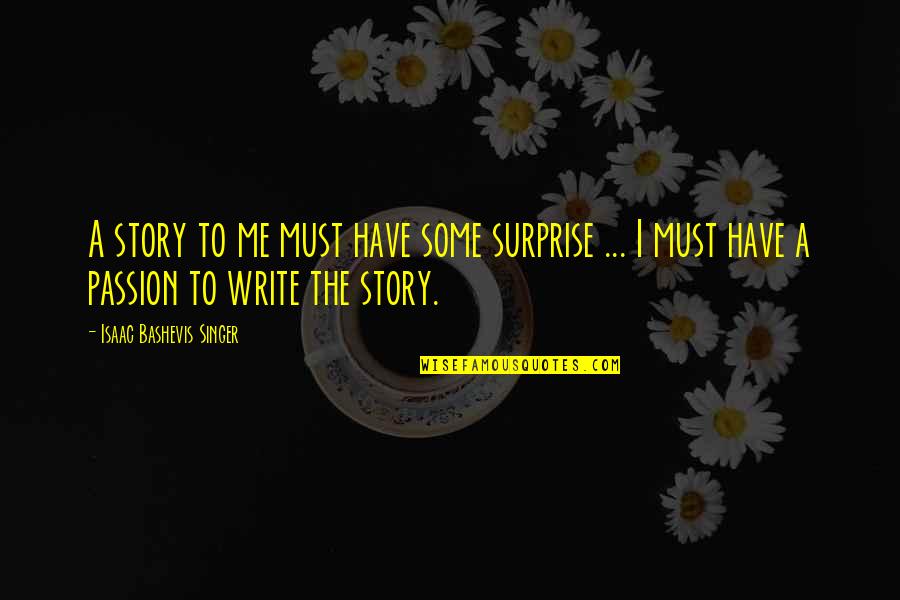 Surprise Me Quotes By Isaac Bashevis Singer: A story to me must have some surprise