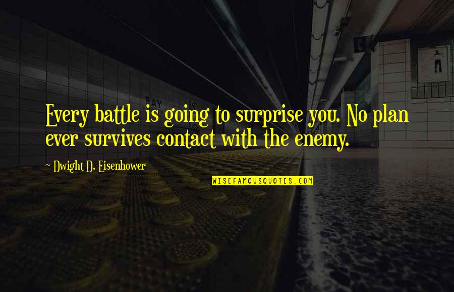 Surprise Your Enemy Quotes By Dwight D. Eisenhower: Every battle is going to surprise you. No