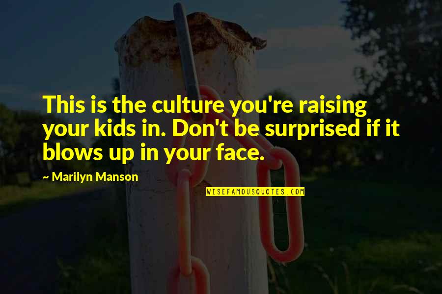 Surprised Face Quotes By Marilyn Manson: This is the culture you're raising your kids