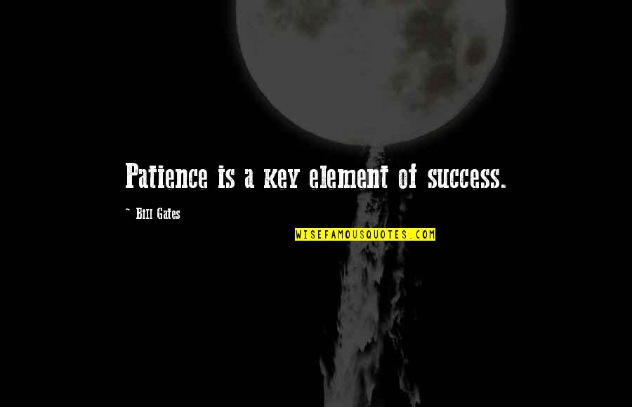 Surprises In Friendship' Quotes By Bill Gates: Patience is a key element of success.