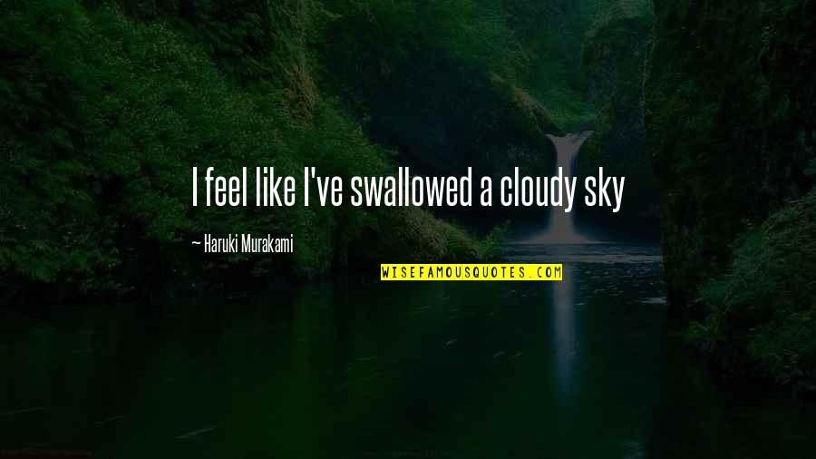 Surprises Quotes Quotes By Haruki Murakami: I feel like I've swallowed a cloudy sky