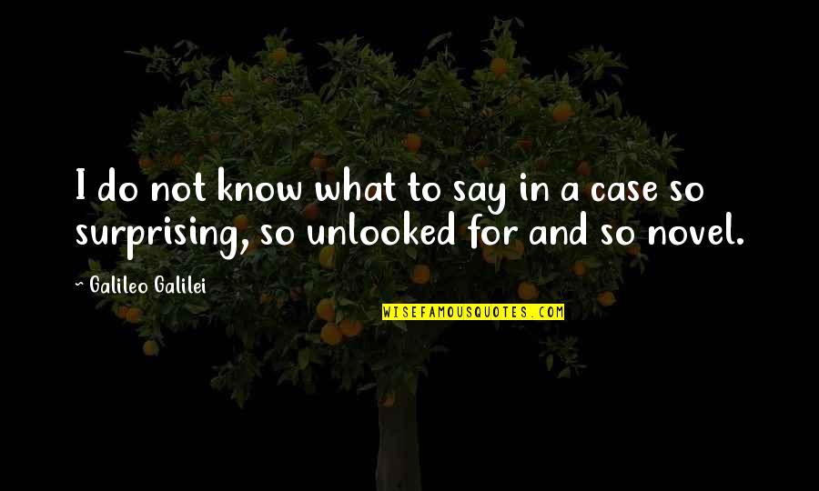 Surprising Quotes By Galileo Galilei: I do not know what to say in