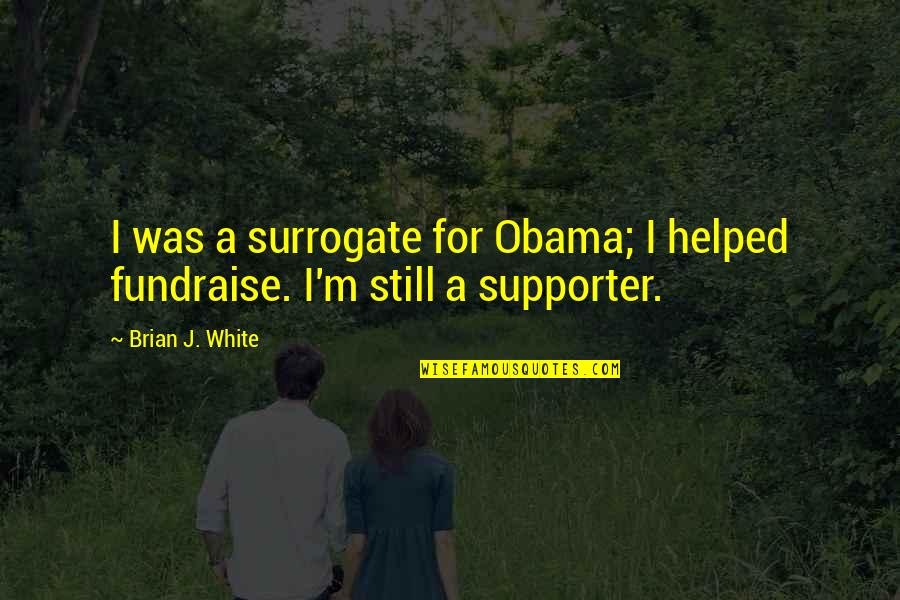 Surrogate Quotes By Brian J. White: I was a surrogate for Obama; I helped
