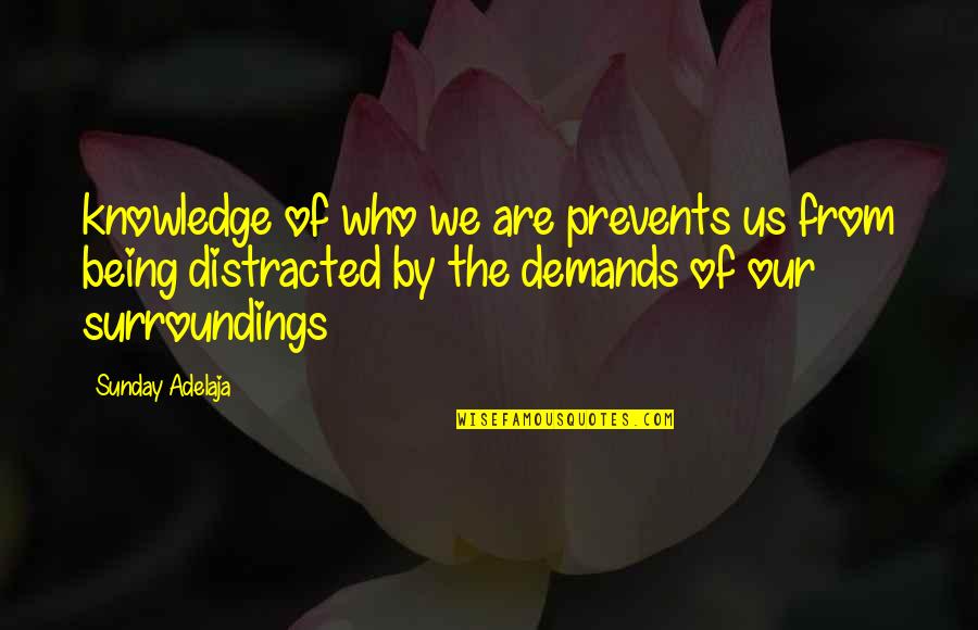 Surroundings Quotes By Sunday Adelaja: knowledge of who we are prevents us from