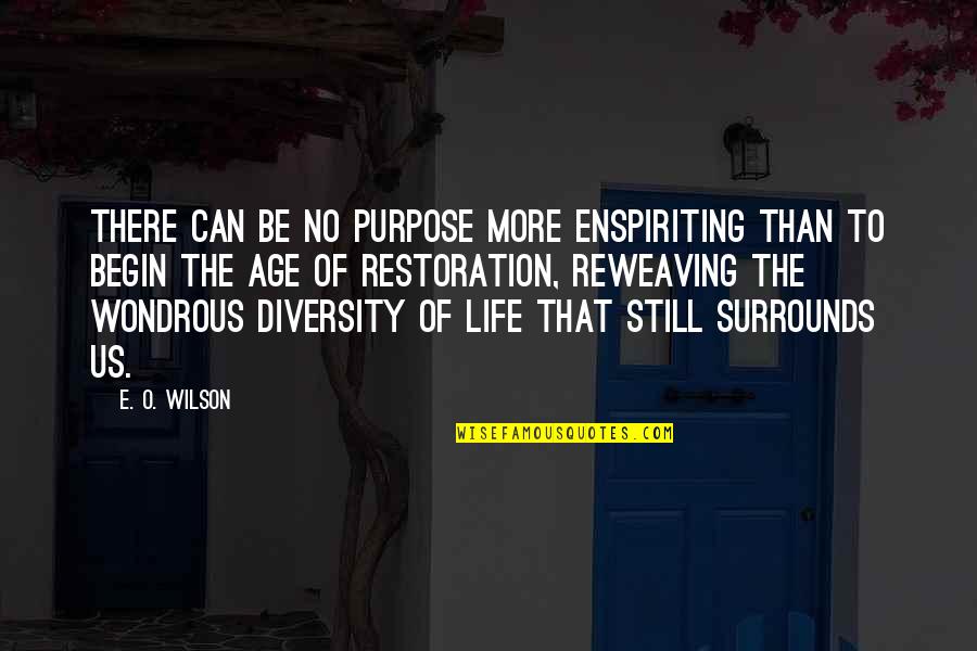 Surrounds Quotes By E. O. Wilson: There can be no purpose more enspiriting than