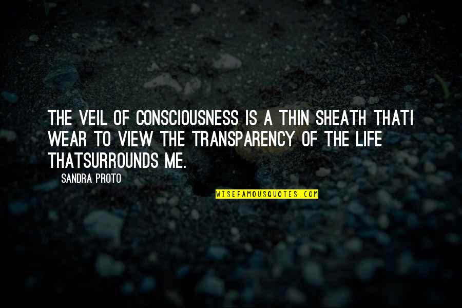 Surrounds Quotes By Sandra Proto: The Veil of Consciousness is a thin sheath